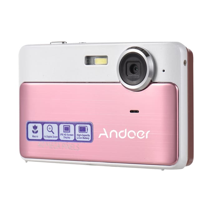 Andoer 4K Compact Digitale Camera Video Camcorder 2.4 Inch IPS Scherm 16X Digitale Zoom Antishake roze