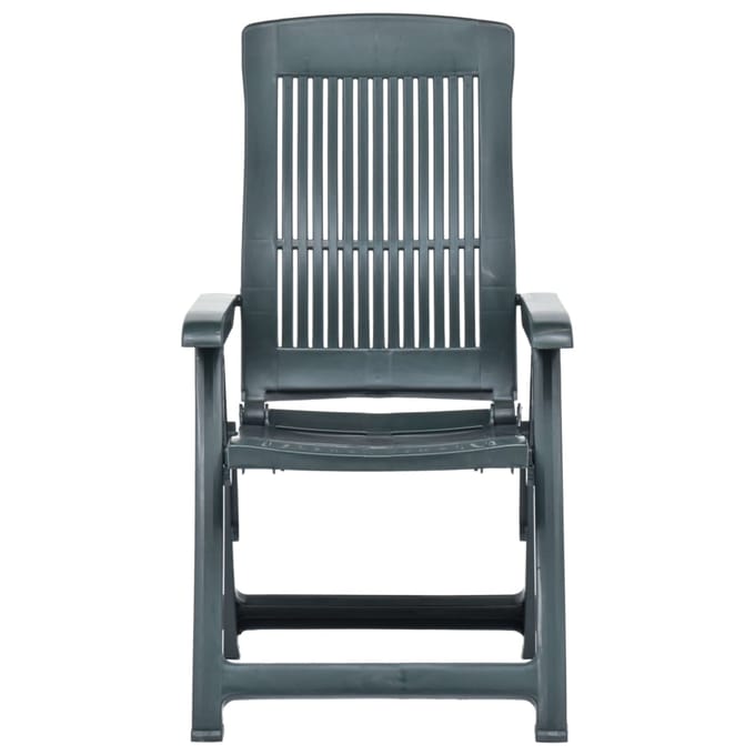 vidaXL - Opklapbare - ligstoelen, - 2 - stuks, - groen - plastic.