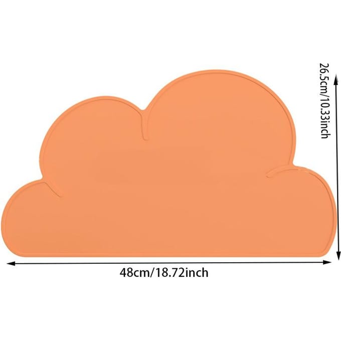 Set de table en silicone de qualité alimentaire pour enfants, résistant à la chaleur, antidérapant, facile à nettoyer 1pcs orange