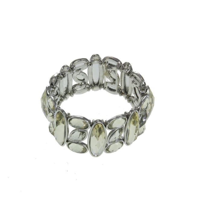 Behave - Rekarmband transparante stenen - cocktail stijl - 14,5 cm