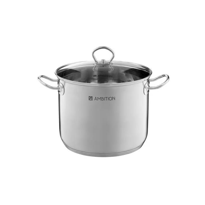Ambition Acero Pan 32cm 19L met Glazen Deksel - RVS