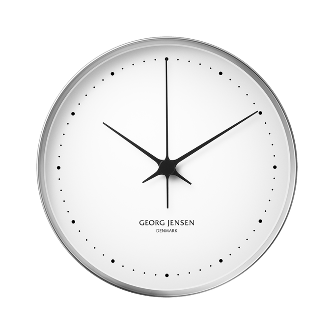 Georg Jensen Henning Koppel wandklok - roestvrij staal / wit - Ø 30 cm