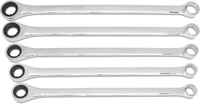 5-Delige XL Dubbele Ringsteeksleutelset Met Ratel, Metrisch (20-25 mm)
