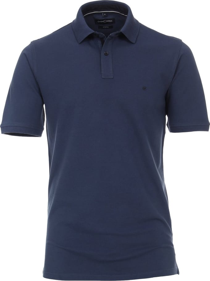 Casa Moda Stretch Polo Donkerblauw - Maat M - Heren