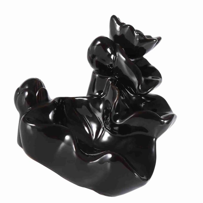 Keramiek Glazuur Wierookbrander Houder Standaard Kegels Backflow Wierookvat Huis black