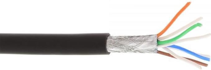 S/FTP CAT6a 10 Gigabit netwerkkabel met flexibele aders - AWG26 - LSZH / zwart - 100 meter