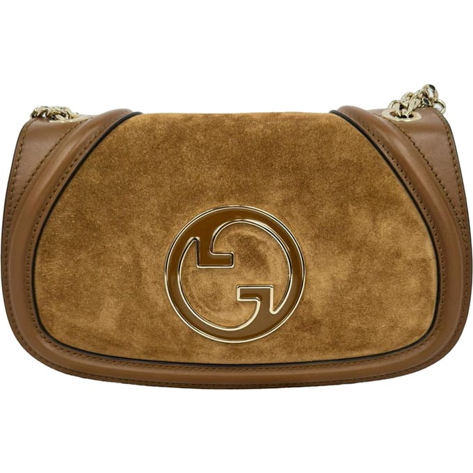 Gucci Blondie Kleine Schoudertas in Bruin Suède