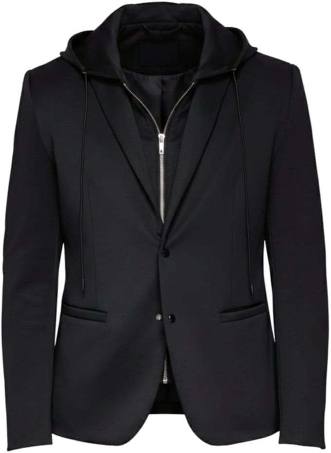 OMBRE Blazer - Regular Fit - Lange Mouw - Drukknopen Zwart S