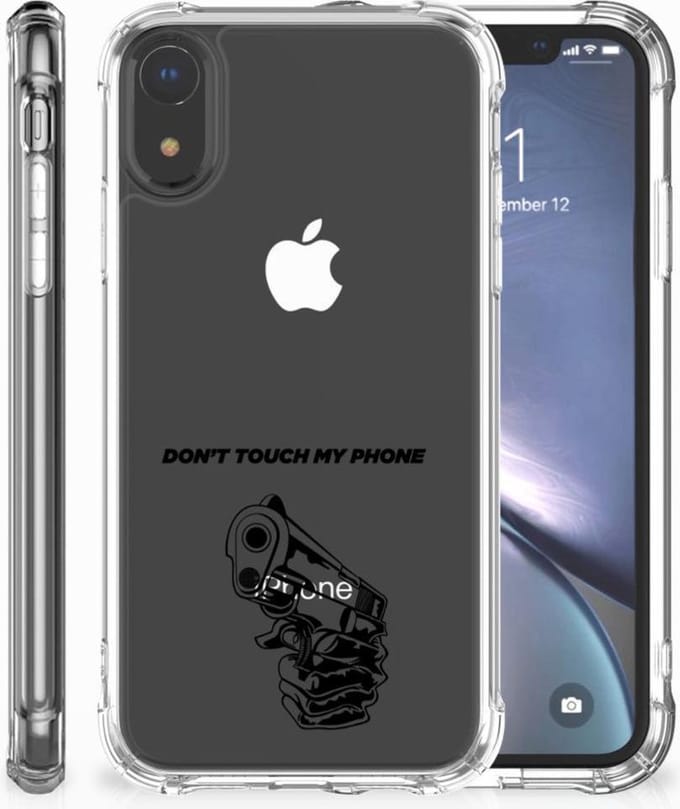 Apple iPhone Xr Anti Shock Case Gun Don't Touch My Phone