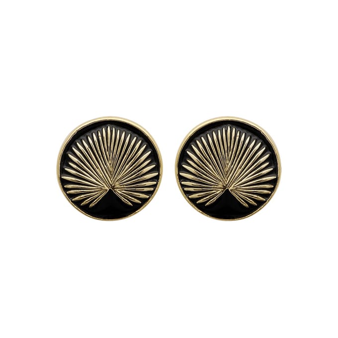 Montebello Oorbellen Tunis - 925 Zilver Verguld - Resin - ∅10mm