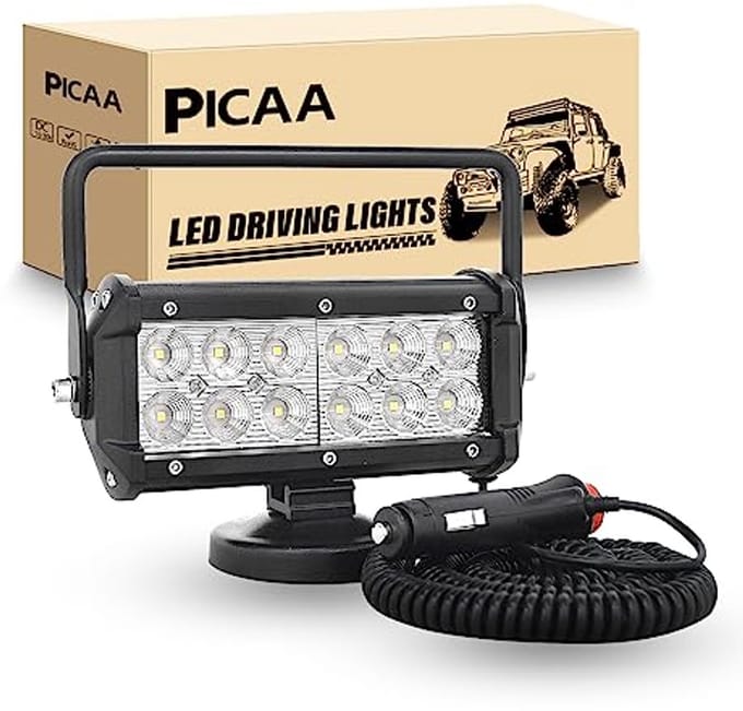 Draagbare LED Werklamp 36W 7 inch met Magnetische Basis voor Auto en Boot