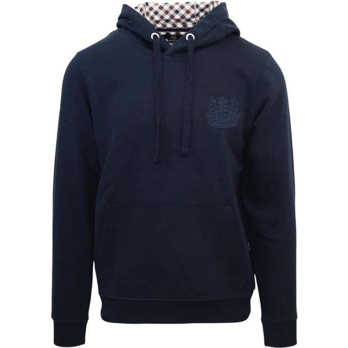 Aquascutum Herenlogo Hoodie (Marine)
