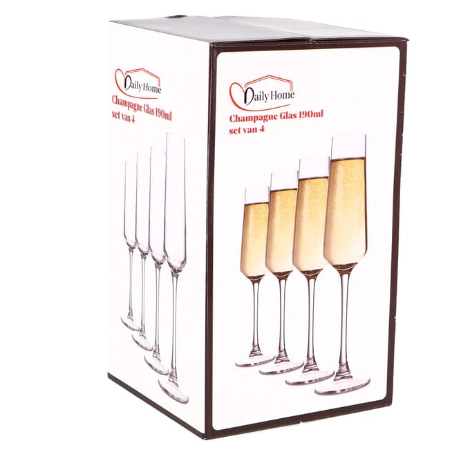 Daily home champagne glas set van 4