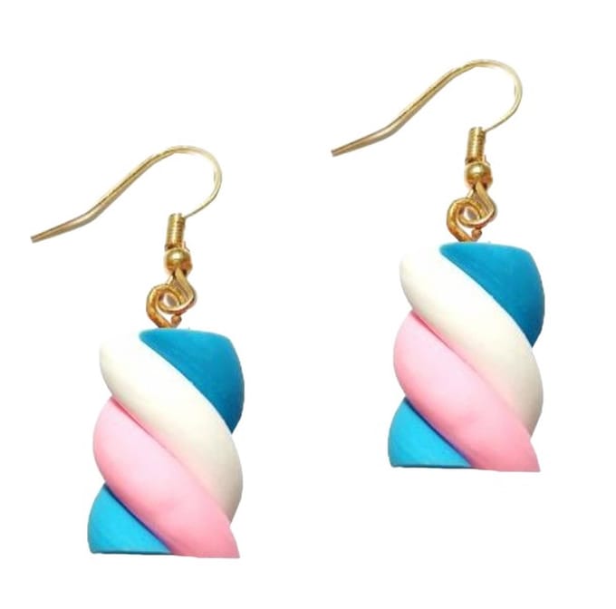 Fako Bijoux® - Oorbellen - Spekjes - Candy - Blauw/Wit/Roze