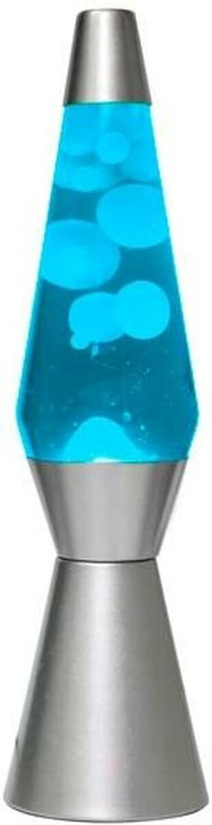 Lavalamp Raket - blauw met witte lava - 40 X 11 Cm - Glas/aluminium - I-total