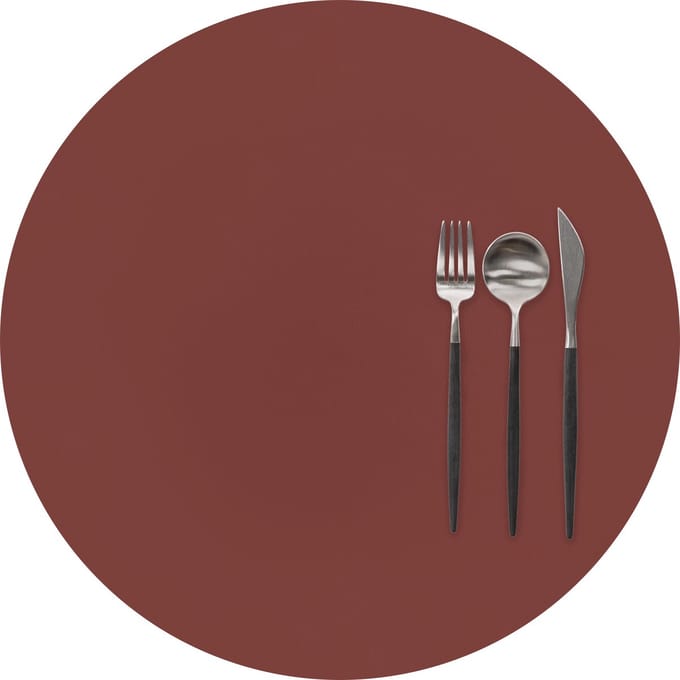 ZICZAC - Placemat TOGO - SET/6 - Rond - Dubbelzijdig - Kunstleer - Dia 38 cm, rood