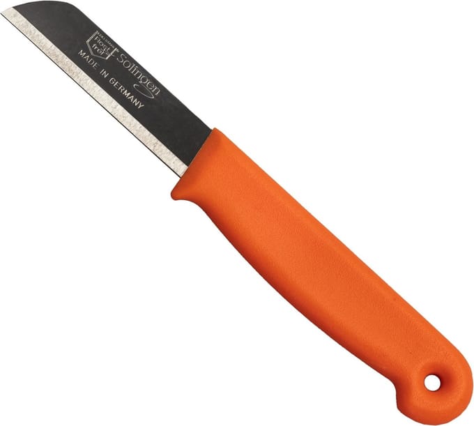Solingen Schilmesje – RVS Glad – 16 cm met Blade Cover – Oranje