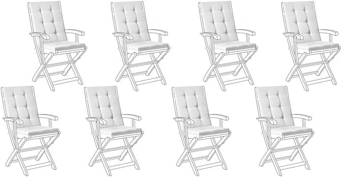 MAUI PREMIUM - Tuinkussen set 8 - Gebroken wit - Polyester