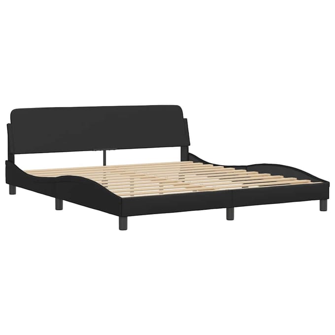 vidaXL - Bedframe - zonder - matras - "Hvar" - kunstleer - zwart - 180x200 - cm