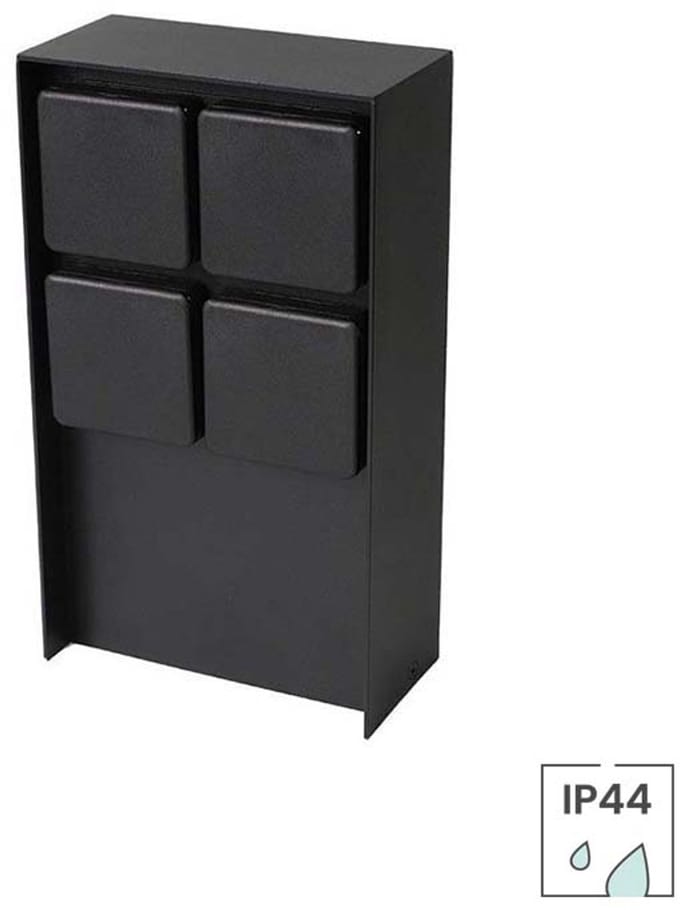 Lybardo - Buitenstopcontact op Zuil - IP44 Waterdicht - 4 Stopcontacten