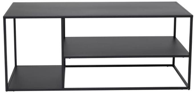 Staal salontafel 1 plank zwart.