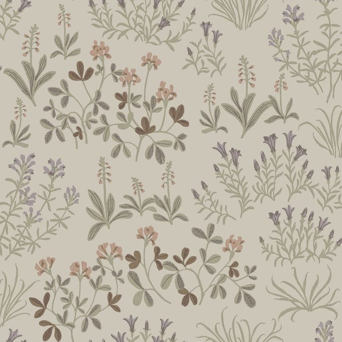 Boråstapeter Vliesbehang 5804 - Nordic Folks - Botanisch Beige - 53cm x 10.05m