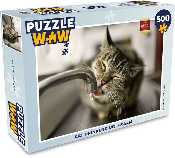Puzzel Kat - Kraan - Drinken - Legpuzzel - Puzzel 500 stukjes
