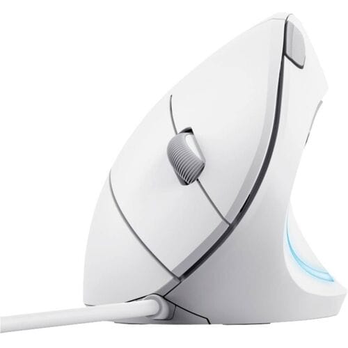 Trust VERTO ERGO Muis Kabelgebonden Optisch Wit 6 Toetsen 1600 dpi Ergonomisch