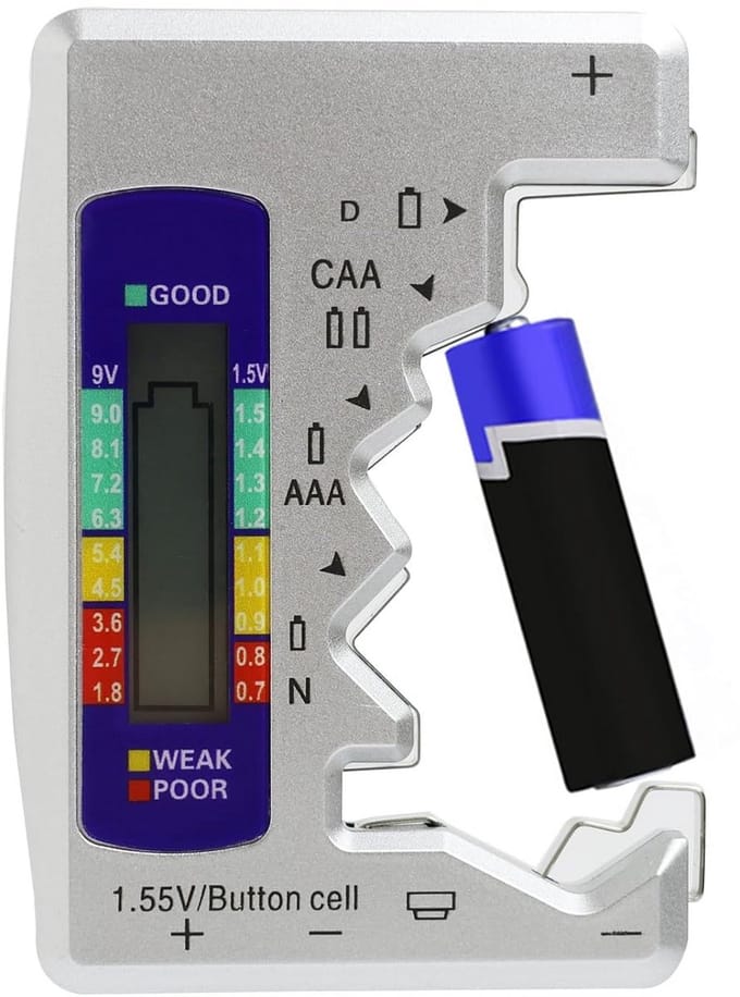 Universele Digitale Batterij Tester met LCD Scherm voor AA, AAA, C, D, 9V en Knoopcellen