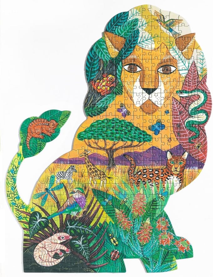Dierenpuzzel Leeuw Silhouet 350 Stukjes Vertel Puzzel