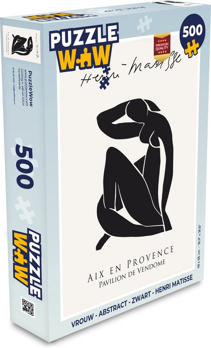 Puzzel Vrouw - Abstract - Zwart - Henri Matisse - Legpuzzel - Puzzel 500 stukjes