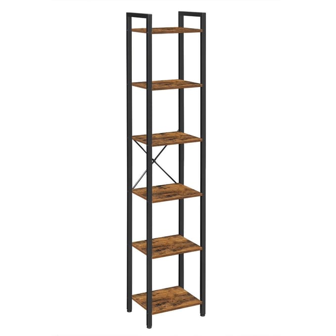 BEGRYF - Opbergrek - rustiek bruin - 6 legplanken - 39,5x30x187,5 cm