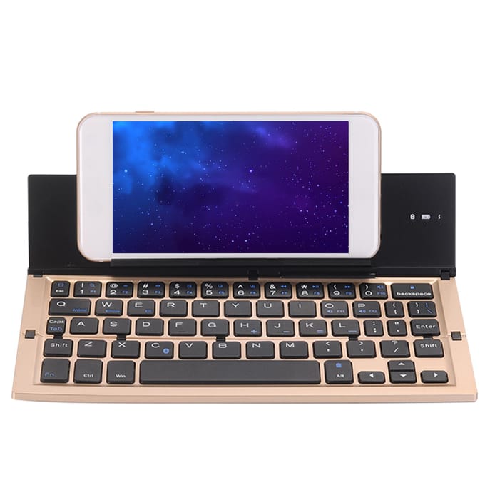 Mini Opvouwbaar BT Toetsenbord Draagbaar voor iPad Smartphones goud