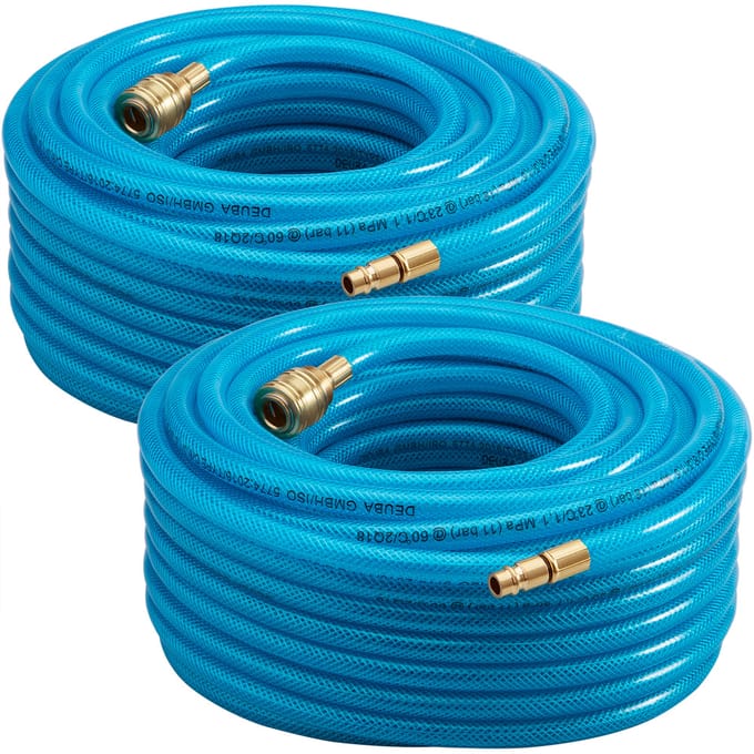 2x Deuba Persluchtslang 30m 15bar – Snelkoppeling 1/4-Aansluiting - Pvc