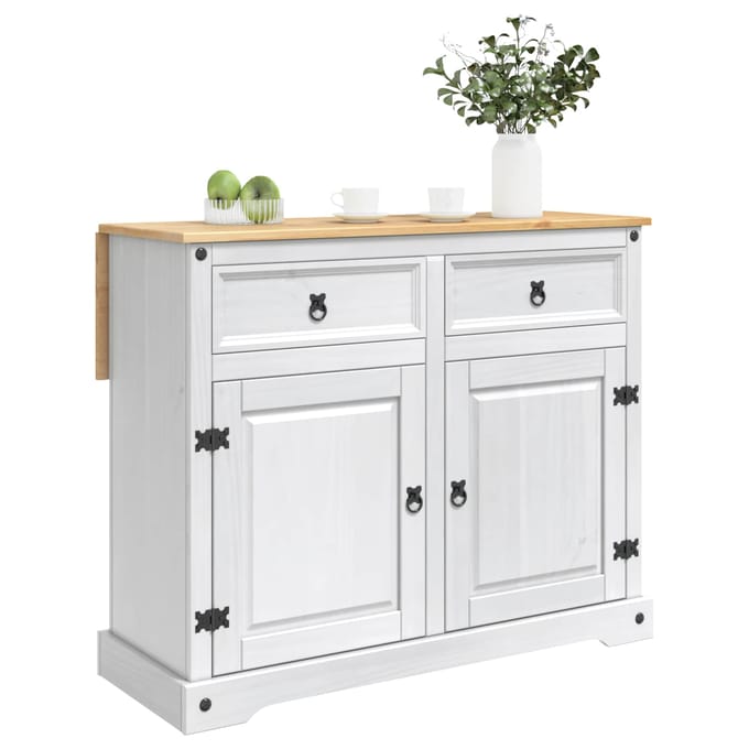 vidaXL Keuken Eiland Set Wit en Honing Was 112 x 70 x 91,5 cm