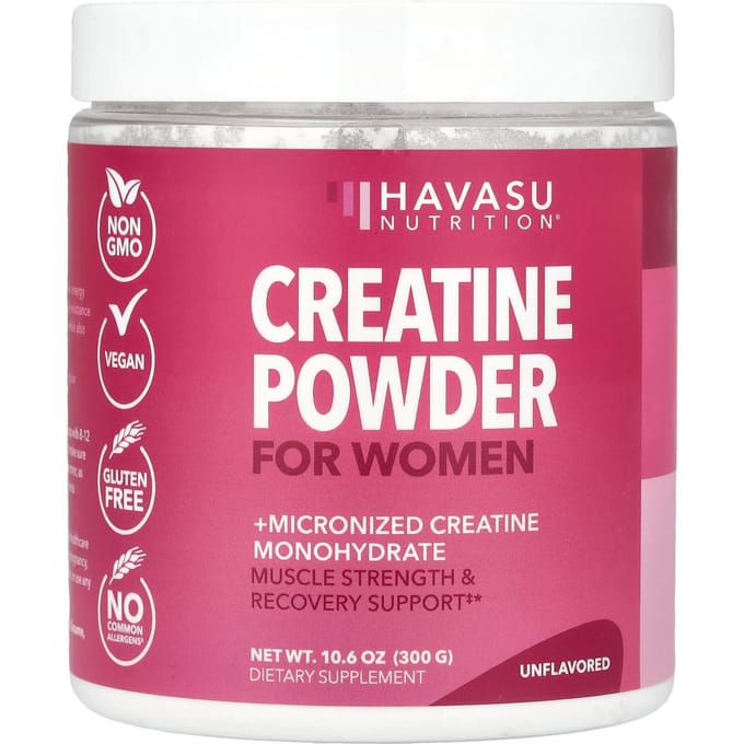 Poudre de Créatine Pour Femmes, Sans Arôme, 10,6 oz (300 grammes)