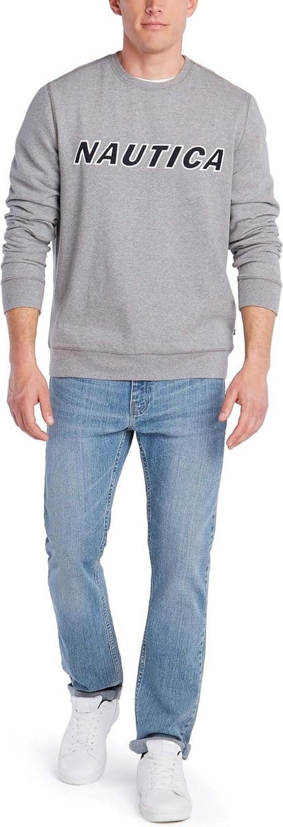 Comfortabele Ronde Hals Sweater Heren Blauw Weekend Look