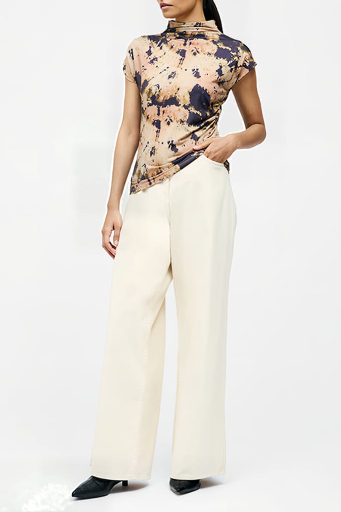 French Connection Ava Ruched Top Mocha Mousse/choc Taglia: XS | Magliette intime Outlet | Donna