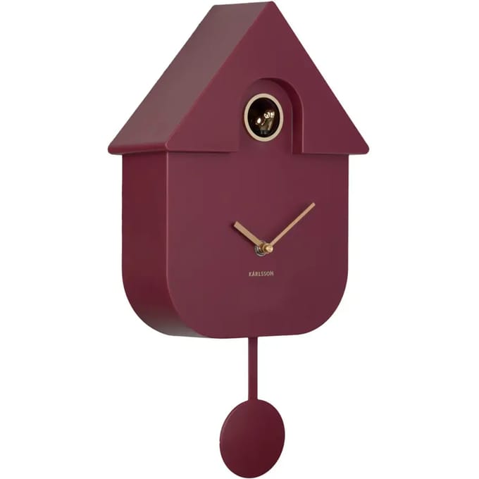 Karlsson Wandklok Modern Cuckoo Oro - Paars - 21.5x8.5x41cm - Wandklok Modern