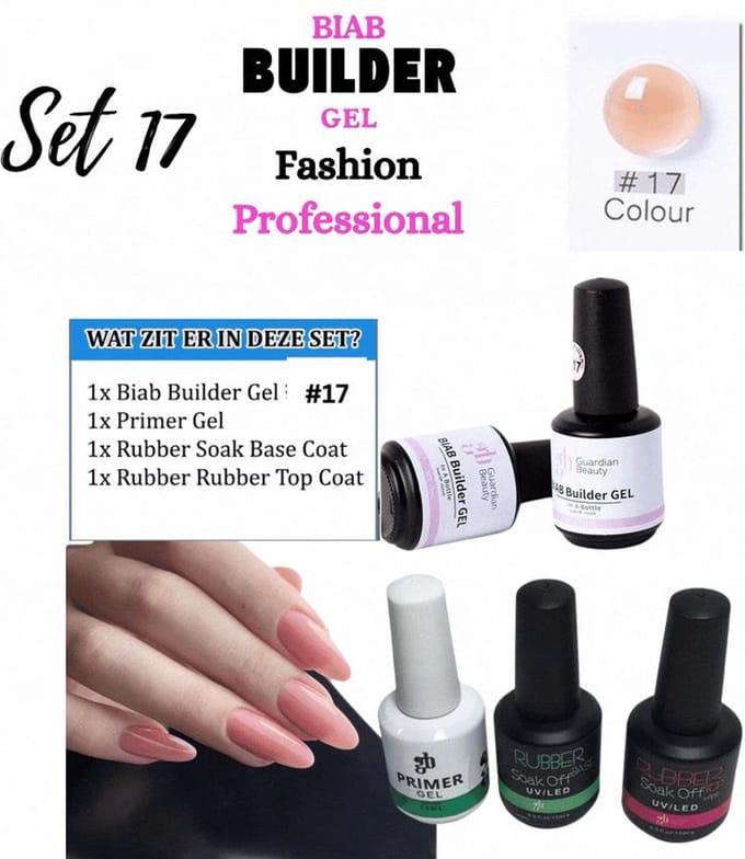 Guardian Beauty BIAB Builder Gel Set - Aphrodite - #17 - Nagel Gellak