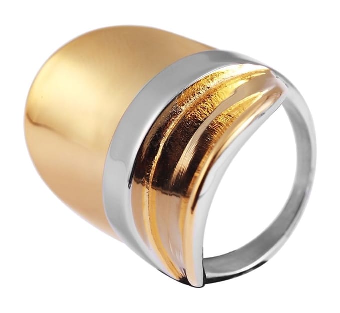 AKZENT Akzent Dames Ring uit Edelstahl in Bicolor-look