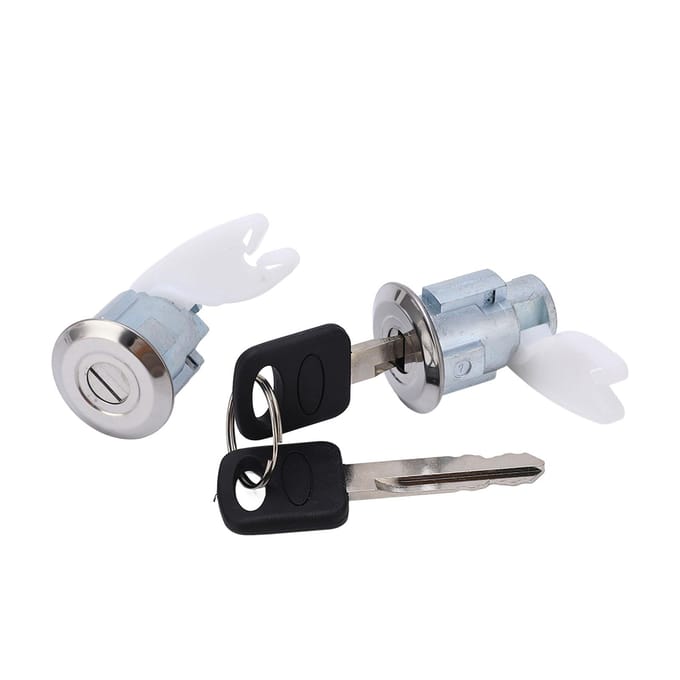 Deurslotset DL54 Metalen Voorcilinderhuis Montage Set Vervanging voor Ford E-150 Econoline 1992-1996 white