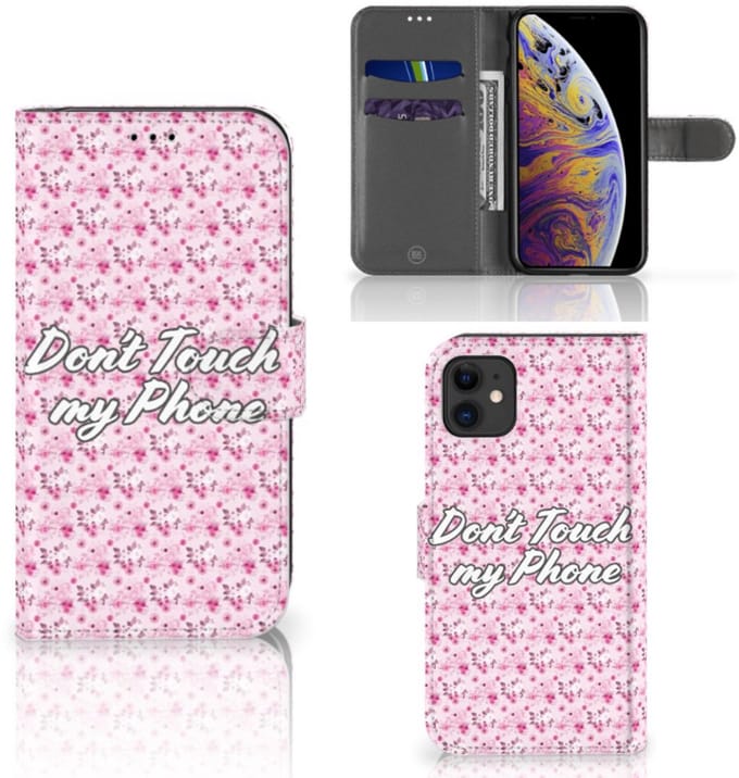 Apple iPhone 11 Portemonnee Hoesje Flowers Pink DTMP