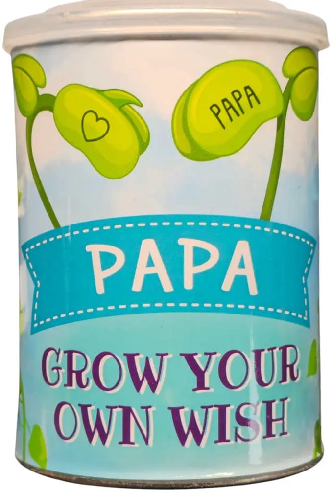 Grow your own wish, Papa, fun, vaderdag, plantje.