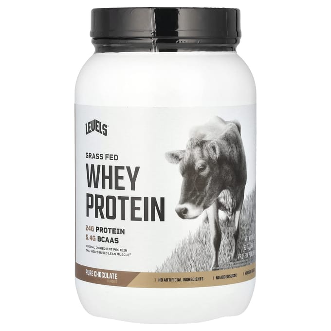 Levels, Poudre de Protéine de Whey Nourrie à l'Herbe, Chocolat Pur, 2 lb (907 g)