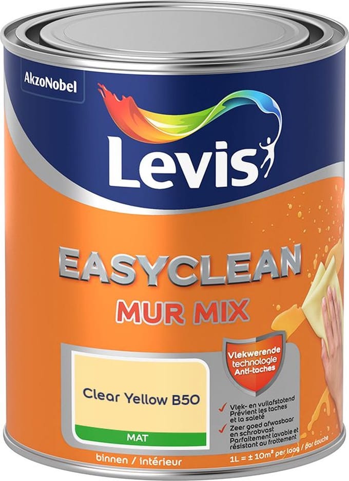 Levis - Easyclean Mur Mat Mix - Clear Yellow B50 - Mengverf - 1 L