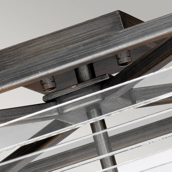 Elstead Lighting LED Plafondlamp Louvre | 4X E27 Max 60W | Dimbaar | Painted Gunmetal
