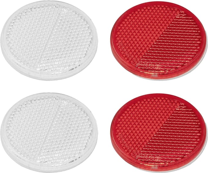 Proplus Reflector Set - 4 stuks - 2x rood - 2x wit - zelfklevend - 60 mm - rond