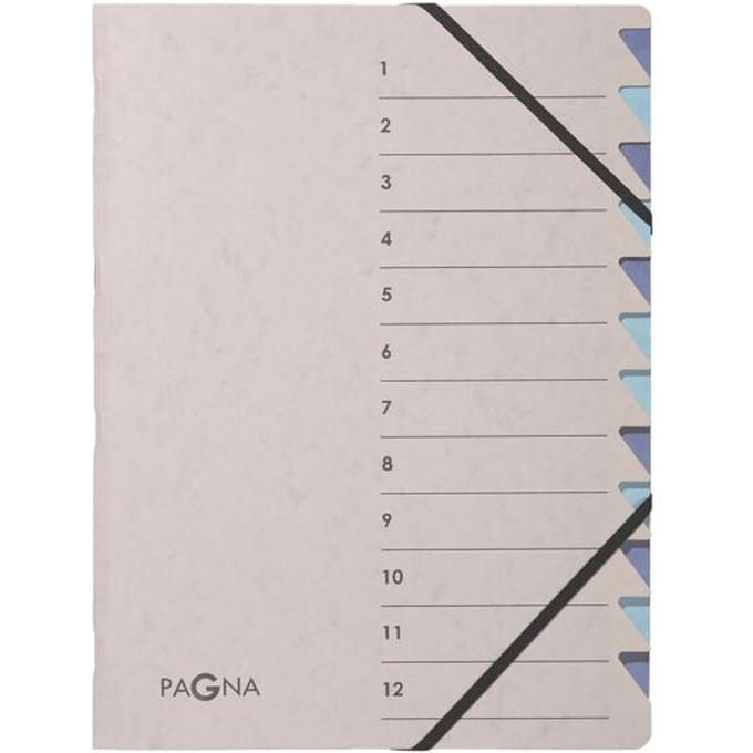 Sorteermap pagna easy a4 12 tabs Lichtblauw/donkerblauw
