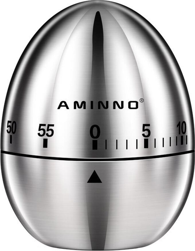 RVS Kookwekker - Eierwekker - Kookwekker analoog metaal - Ei wekker - Egg timer - Keuken - Kook wekker in vorm van ei